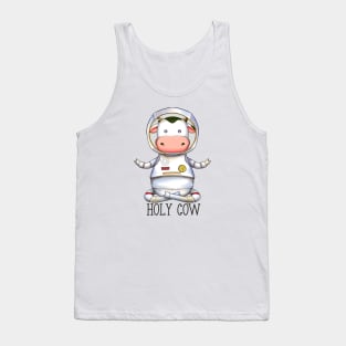 holy cow funny cow design space cow Tank Top